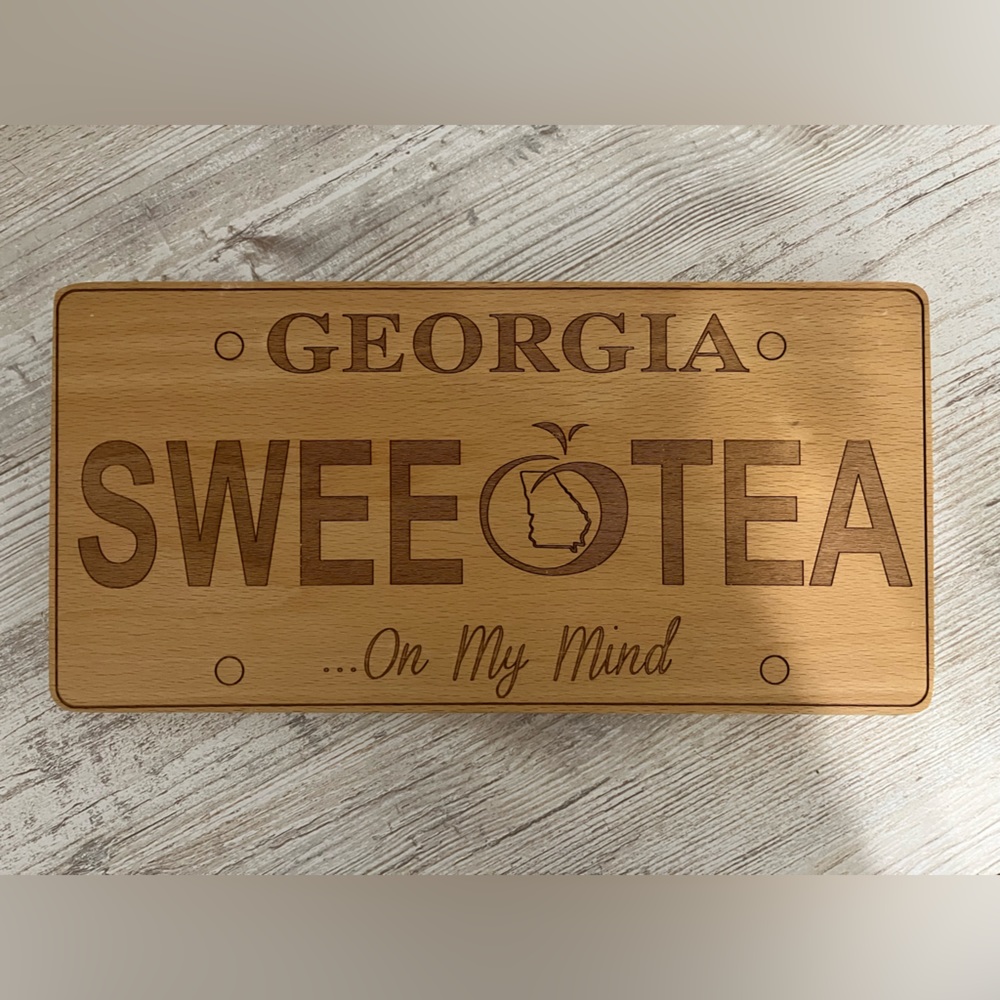 GA license plate theme charcuterie board